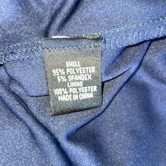 Adrianna Papell Women's Evening Gown Navy Blue Shirred Beaded Sleeveless Sz 10 - Picture 13 of 15